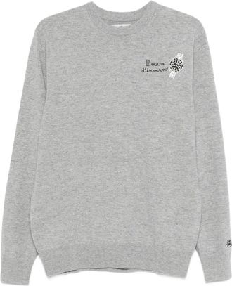 MC2 Saint Barth Sweater met borduurwerk en ronde hals - Grijs