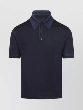 Tシャツ・カットソー PRADA SS25 Midnight blue wool shirt (UMG382SOOO16EO F0008) Navy Technical Cotton T-shirt | PRADA