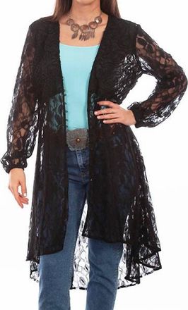 Scully Lace Jacket Cardigan In Black