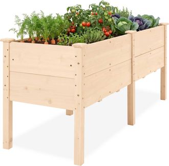 Best Choice Products 72 x 24 x 30 Raised Garden Bed, Extra Deep 16 Depth, Elevated Wood Planter Stand