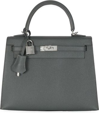 Hermès Grey Leather Epsom Sellier Kelly 25 PHW (Authentic Pre-Loved)