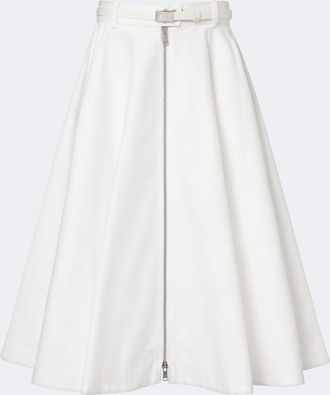 Prada Belted cotton midi skirt