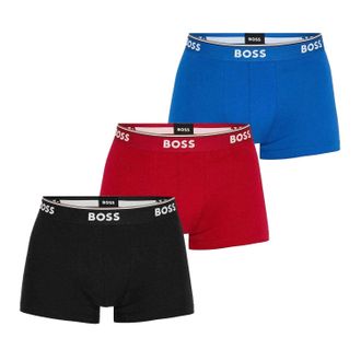 HUGO BOSS Heren Bodywear Logo Boxershorts (Set van 3) (Rood/zwart/blauw)