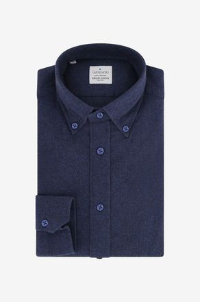 Giampaolo Langarm-Hemd aus Baumwollflanell