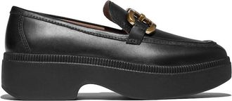 FitFlop Womens Square Chain Loafers In Black
