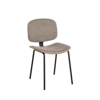 Koketto Home Silla tapizada color topo con asiento y respaldo curvo