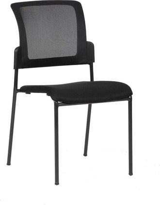 Dmora Sedia Baceno, Sedia sala da attesa imbottita per ufficio, Seduta ergonomica da attesa, 58x47h87 cm, Nero