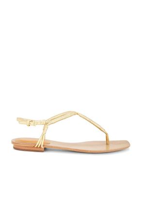 Veronica Beard Womens Amelia Leather Sandal In Gold