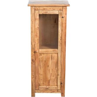 Biscottini International Vetrinetta Country in legno massello di tiglio finitura naturale 40x25x98 cm