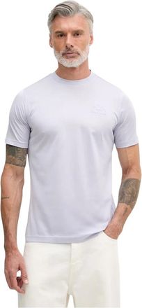 Karl Lagerfeld Tops, Heren, Paars, L, Katoen, T-shirt met ronde hals