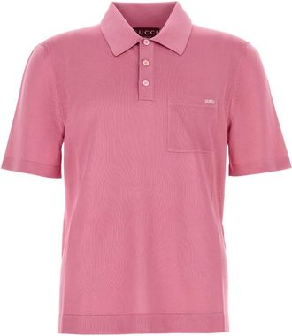Gucci Pink Silk Polo Shirt