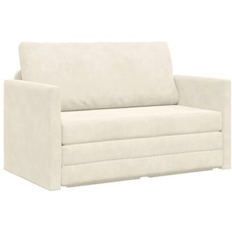 vidaXL Sof&aacute; Cama Crema 124 X 204 X 61 Cm Terciopelo Vidaxl
