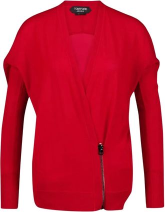 Tom Ford Cardigan con zip - Rosso