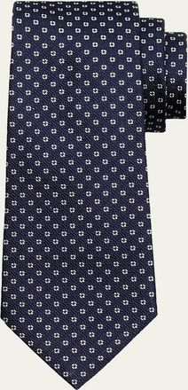 Saint Laurent Dotted Jacquard Silk Tie