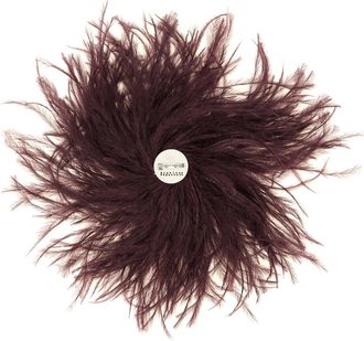 Gianluca Capannolo Ostrich Feather Hair Pin - Aubergine
