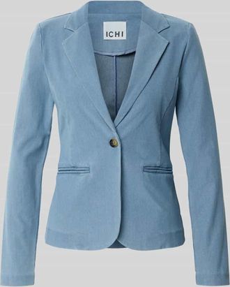 Ichi Regular Fit Blazer in Denim-Optik Modell Kate in Blau, Gr&ouml;&szlig;e XXL