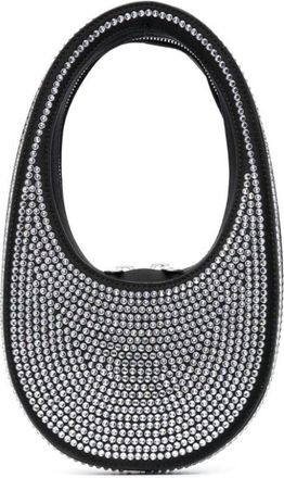 Coperni Swipe rhinestone-embellished mini bag - women - Cotton/glass/Polyester/Polyurethane/Polyurethane/Spandex/Elastane - One Size - Black