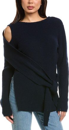 3.1 Phillip Lim Draped Wool & Yak-Blend Rib Off Shoulder Pullover