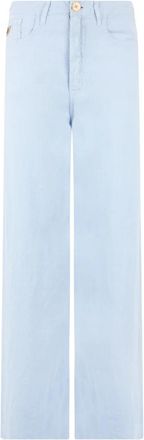 Lois Marlene Linnen Broek - Dames - Straight fit broeken - Blauw - W30 - Linnen - Broeken