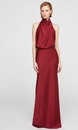 Halston Heritage Ada Satin Gown in Ruby at Nordstrom, Size 16