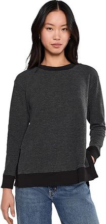 Mod-o-doc Long Sleeve Crew Neck Sweatshirt Womens Sweatshirt Black : LG (US 12-14), Cotton/Polyester/Spandex