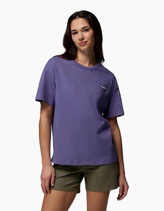 Columbia Womens Columbia CSC Heavyweight Graphic Tee Cotton Womens Purple T-Shirt - Size: 10/8