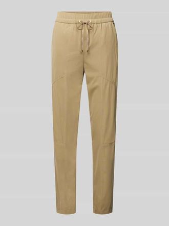 Marc Cain Slim Fit Stoffhose mit Rei&szlig;verschlusstaschen in Sand, Gr&ouml;&szlig;e 34