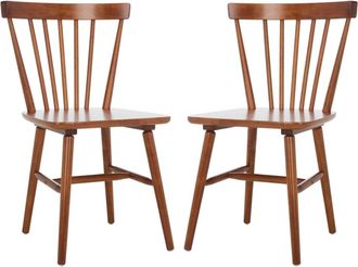 Safavieh Set de 2 sillas de comedor de madera, marr&oacute;n