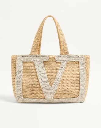 Valentino Garavani Borsa Shopping Grande Valentino Garavani Viva Superstar In Rafia Donna NATURALE/BURRO UNI