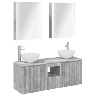 vidaXL Juego De Muebles De Ba&ntilde;o 5 Uds. Gris Hormig&oacute;n Vidaxl