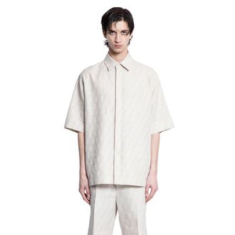 Fendi FF Linen Jacquard Short Sleeve Shirt