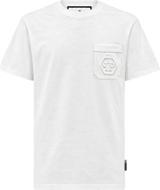 Philipp Plein T-Shirt Girocollo Ss Hexagon - - Tops - Uomo - Bianco - L