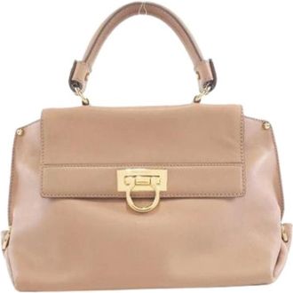 Ferragamo Pre-owned Handbags, female, Beige, Size: ONE SIZE Pre-owned Handbag