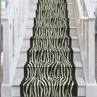 Runrug Stair Runner Carpet for Staircases - Soft & Comfy, 9mm - Savannah in Black | Size: 60 cm x 720 cm