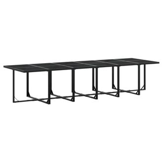 Berkfield Home Beautiful 13 Piece Garden Dining Set Black Poly Rattan
