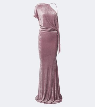 Rick Owens Vestido de fiesta Lilies Tungsten de terciopelo