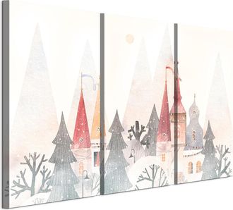 OEM Cuadro Sobre Lienzo Italiano De 90 X 60 Cm, Tr&iacute;ptico - Estilo Escandinavo - Naturaleza Cuadro Sobre Lienzo Italiano De 120 X 80 Cm, Tr&iacute;ptico - Estilo 