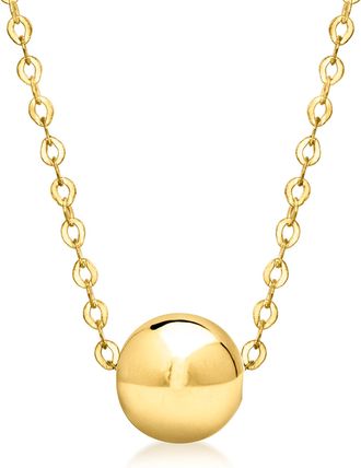 RS Pure by Ross-Simons Italian 6mm 14kt Yellow Gold Bead Necklace