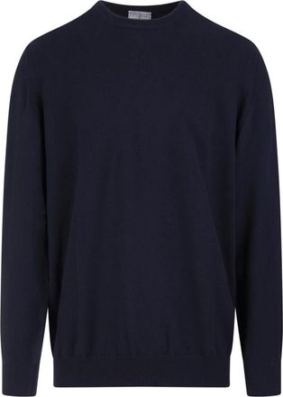 Fedeli Argentina Slim Fit Pullover - Heren - Cashmere truien - Blauw - M - Kasjmier - Truien & Vesten
