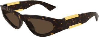 Bottega Veneta Ribbon Cat-eye Zonnebril - unisex - Zonnebrillen - Bruin - 53 MM - Accessoires