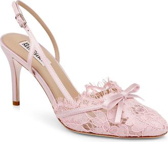 Badgley Mischka Oakville Slingback Pump in Pink Satin at Nordstrom, Size 8.5