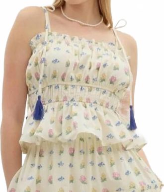 Entro Myrtle Beach Top In Cream/floral