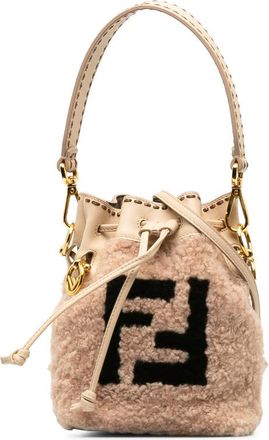 Fendi Pre-owned Fendi Shearling Mini Mon Tresor Bucket Bag Ladies 8BS010
