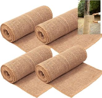 Elle Rollos De Arpillera De Yute Natural De 30 Cm X 3 M Para &Aacute;rboles De Invierno, Envolturas Protectoras Para