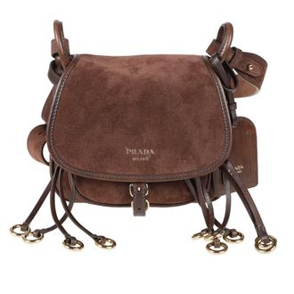 Prada Tassen, Dames, Bruin, ONE Size, Leer, Pattina Schoudertas