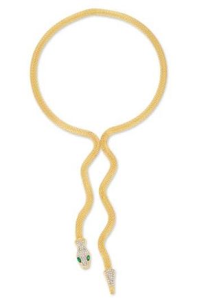 Eye Candy Los Angeles Christine CZ Snake Statement Necklace in Gold at Nordstrom Rack