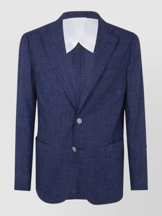 Barba wool silk linen suit jacket