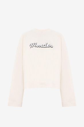 Moncler Boxy-Rundhalssweatshirt mit Boucl&eacute;-Logo