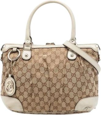 Gucci Pre-owned Handbags, female, Beige, Size: ONE SIZE Pre-owned The Sukey