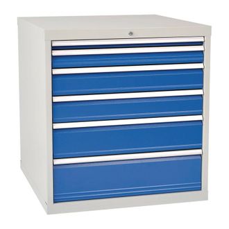 OEM Armario De Cajones Al1019xan1005xf736mm Gris Claro / Azul Se&ntilde;al 6 Cajones, Extensi&oacute;n Completa